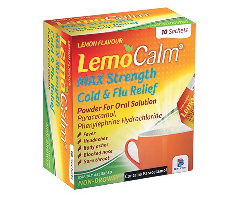 LemoCalm Max Strength Cold and Flu Relief Powder For Oral Solution