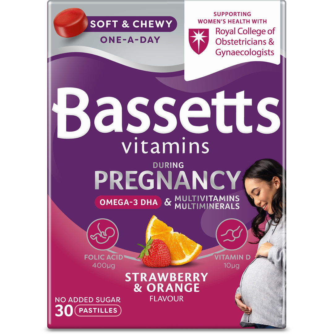 Bassetts Vitamins Pregnancy Omega-3 DHA, Multivitamins & Multiminerals Strawberry & Orange