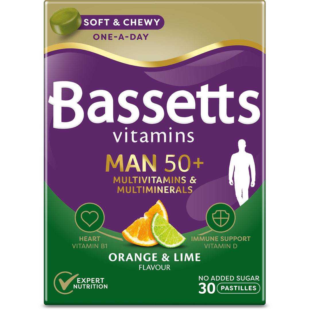 Bassetts Vitamins Man 50+ Multivitamins & Multiminerals Orange & Lime
