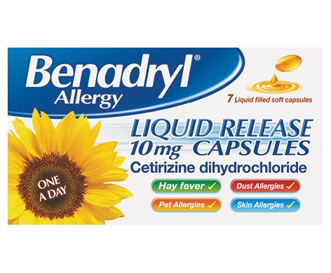 Benadryl Allergy Liquid Release 10mg Capsules