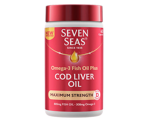 Seven Seas Omega-3 Fish Oil plus Cod Liver Oil Maximum Strength Capsules